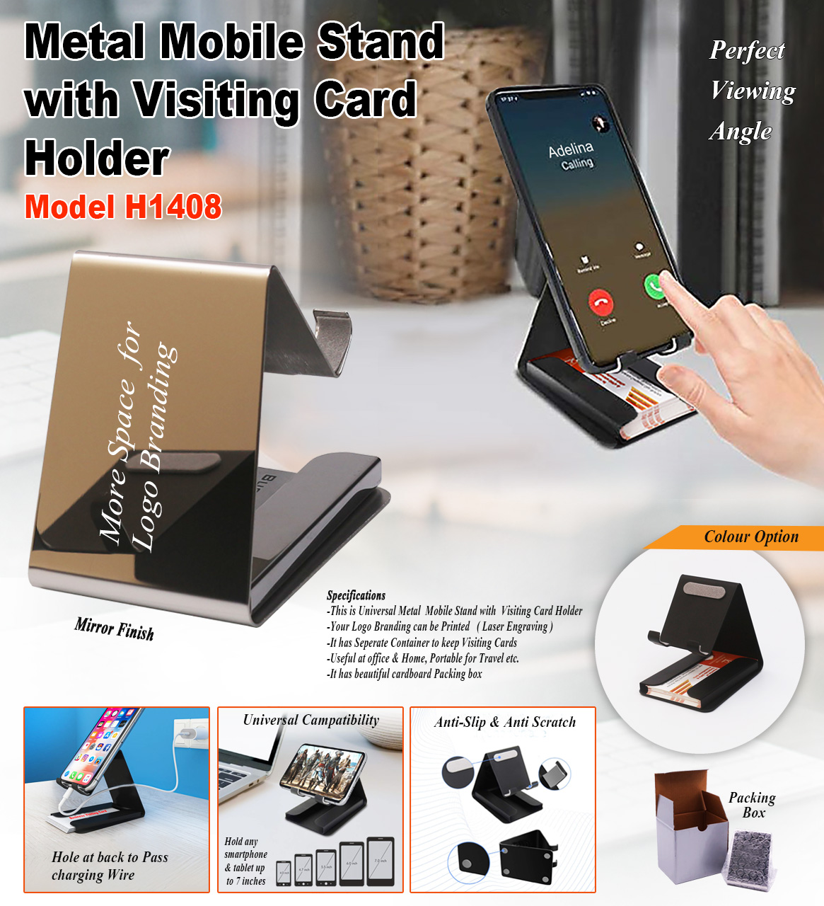 Metal Mobile Stand - Silver