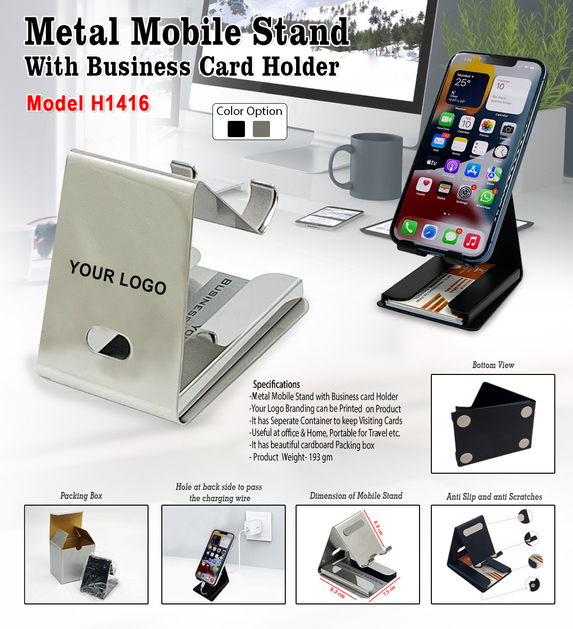Metal Mobile Stand - Silver