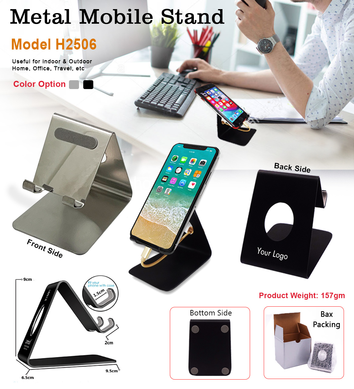 Metal Mobile Stand - Silver