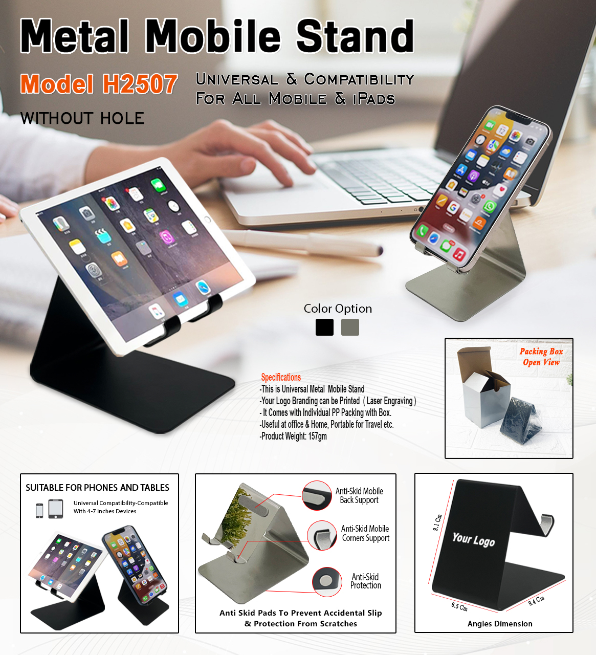 Metal Mobile Stand - Silver