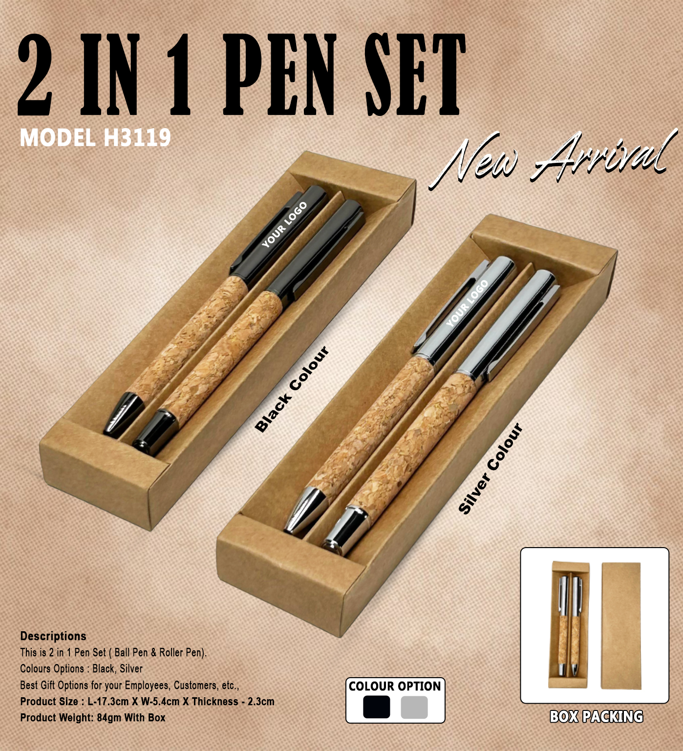 2 in 1 Wooden Highlighter Pen