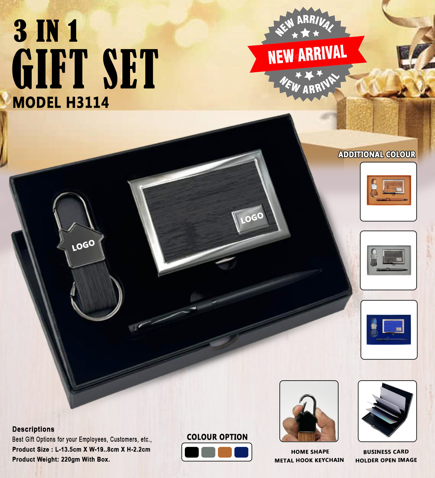 H3114 Premium 3-in-1 Executive Gift Set for Corporate Gifting & Business Branding