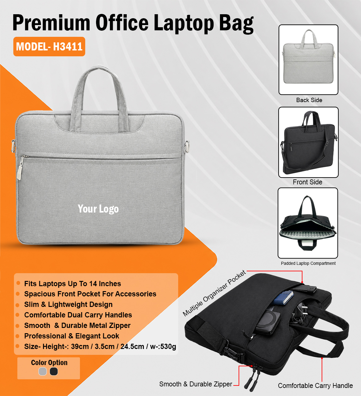 H3411 Premium Office Laptop Bag for Corporate Gifting