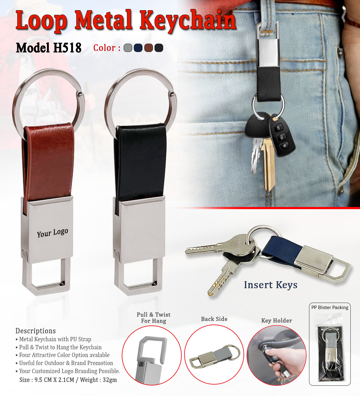 Metal Hook Keychain