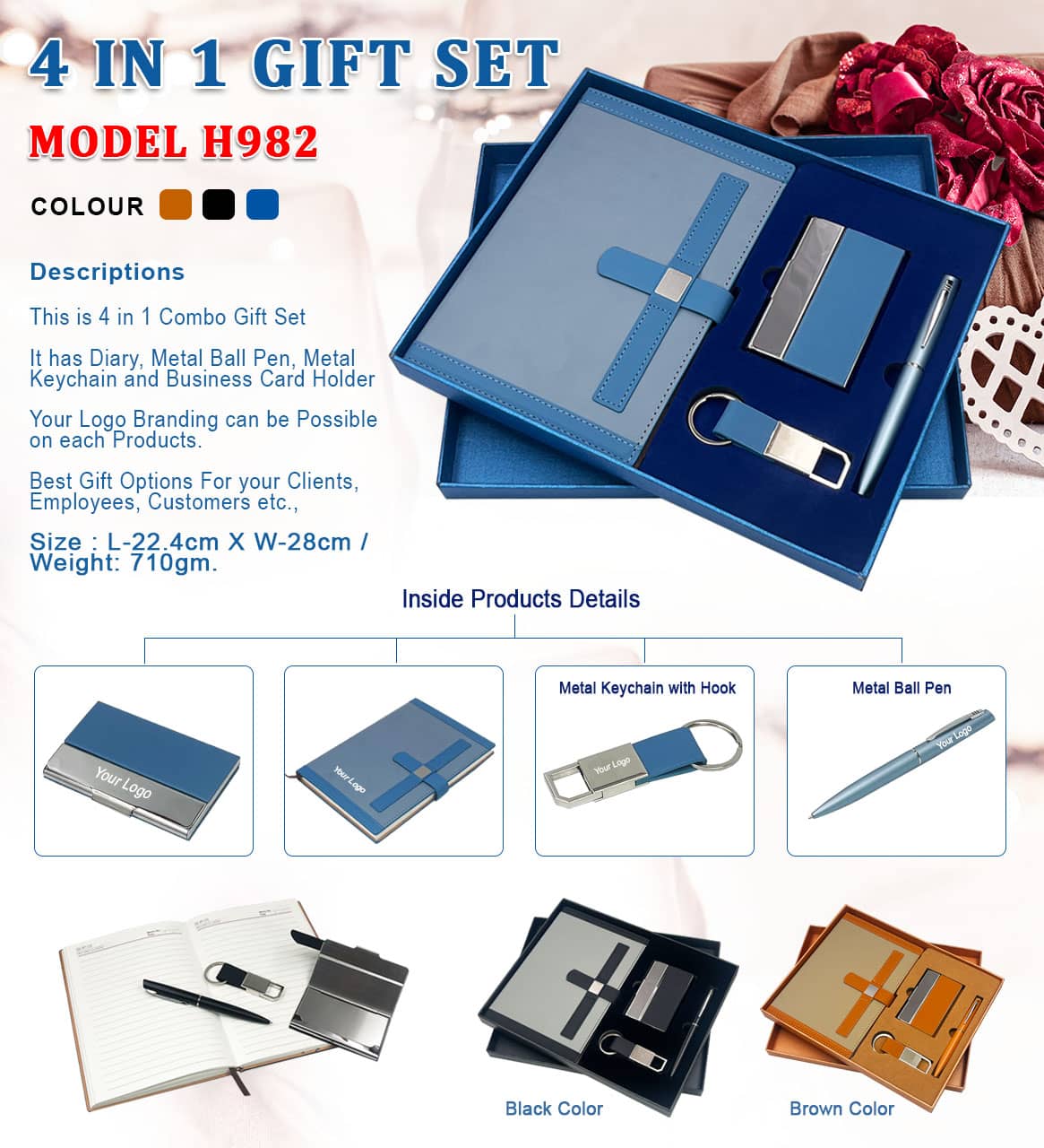 H982 Premium 4-in-1 Executive Gift Set for Corporate Gifting & Business Branding